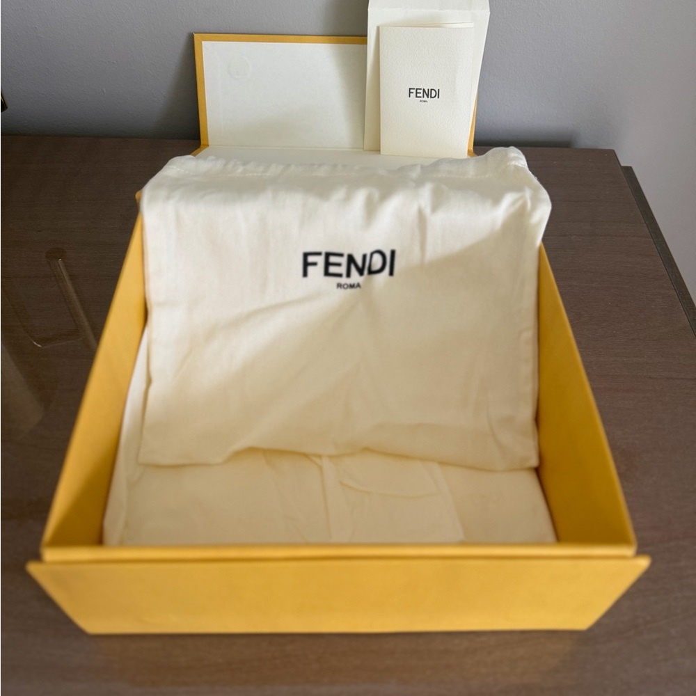 Luxury Fendi Box with Cream Dust Bag